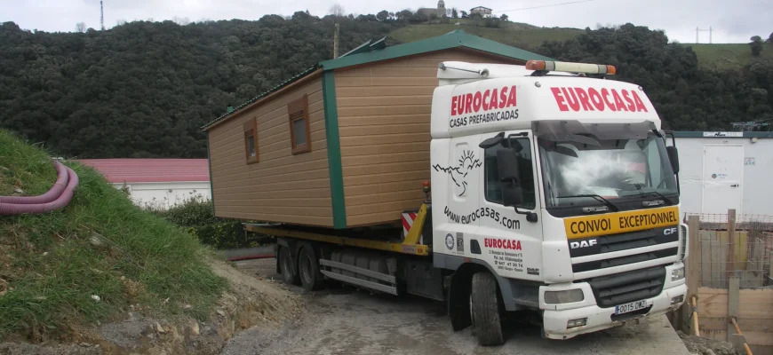 Transporte de casas modulares.