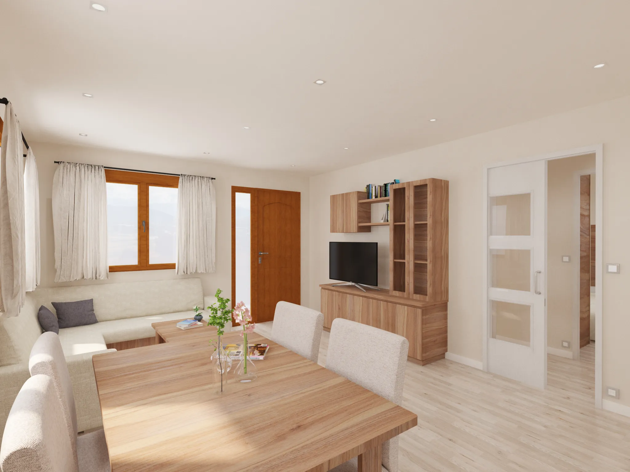 Infografía casa prefabricada