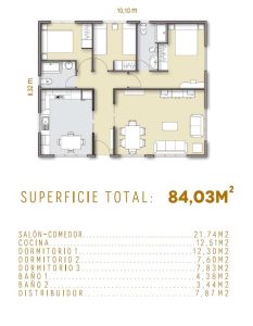Plano de casa prefabricada Sierra de Gredos de Eurocasa